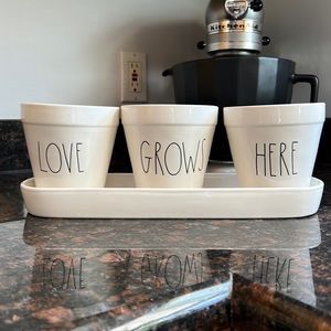 Rae Dunn 3 pot planter